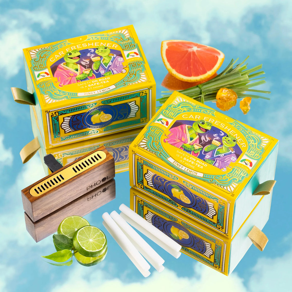 Phool Car Freshener – Zingy Lemon