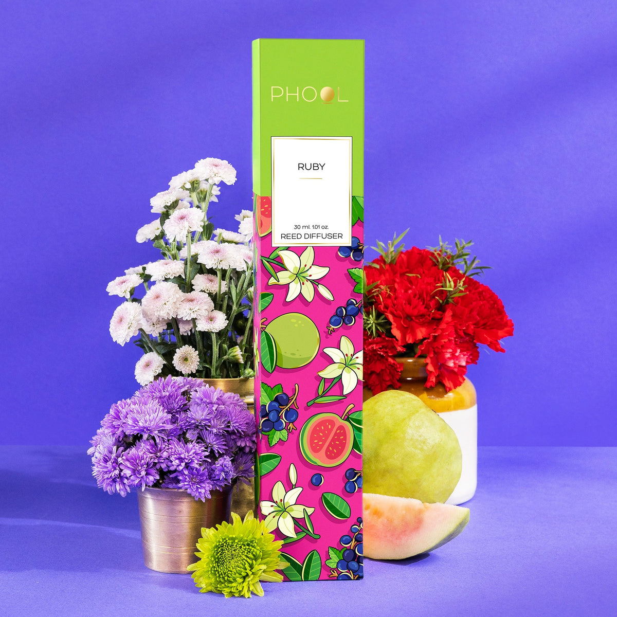 Phool Ruby Luxury Reed Diffuser Set