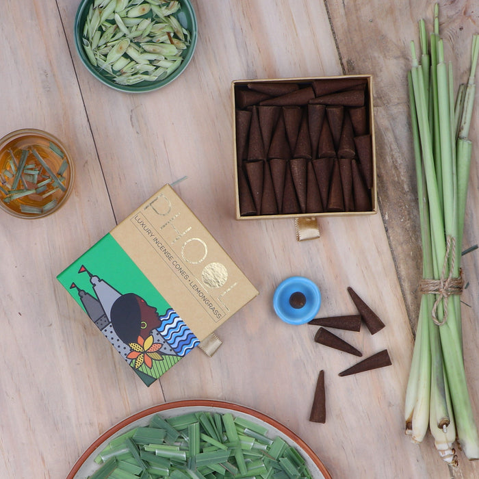 natural lemongrass incense cone