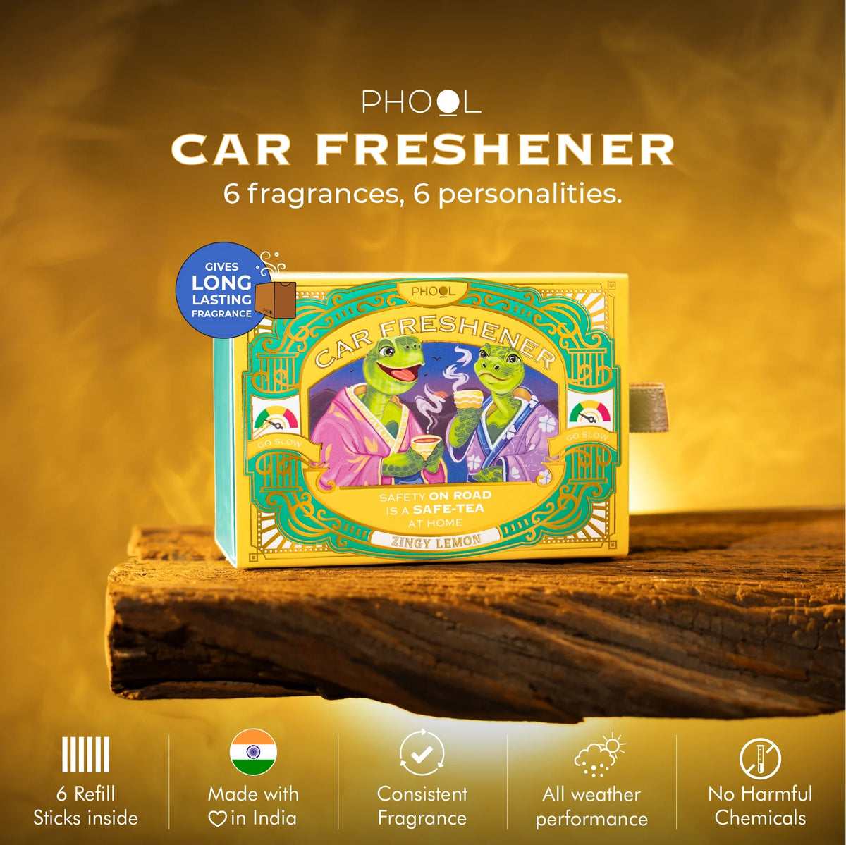 Phool Car Freshener – Zingy Lemon