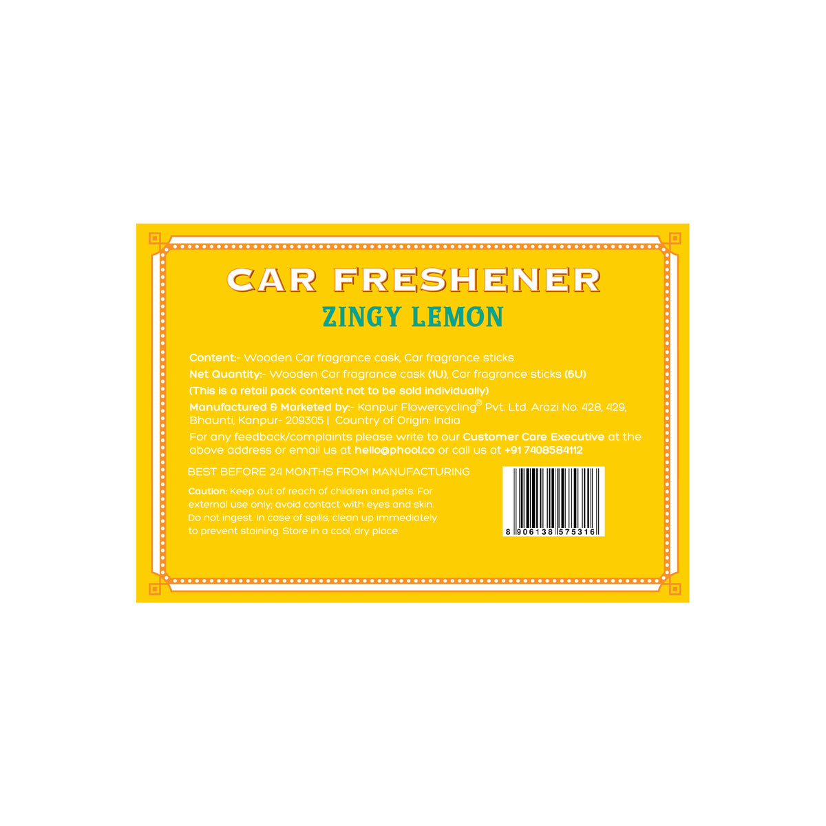 Phool Car Freshener – Zingy Lemon