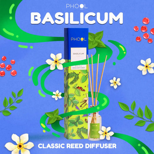 Phool Basilicum Luxury Reed Diffuser Set