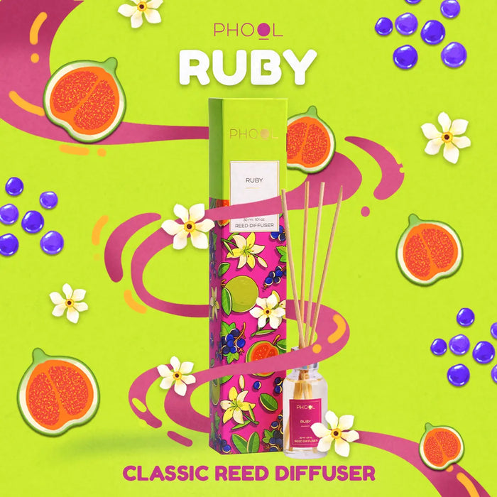 Phool Ruby Luxury Reed Diffuser Set